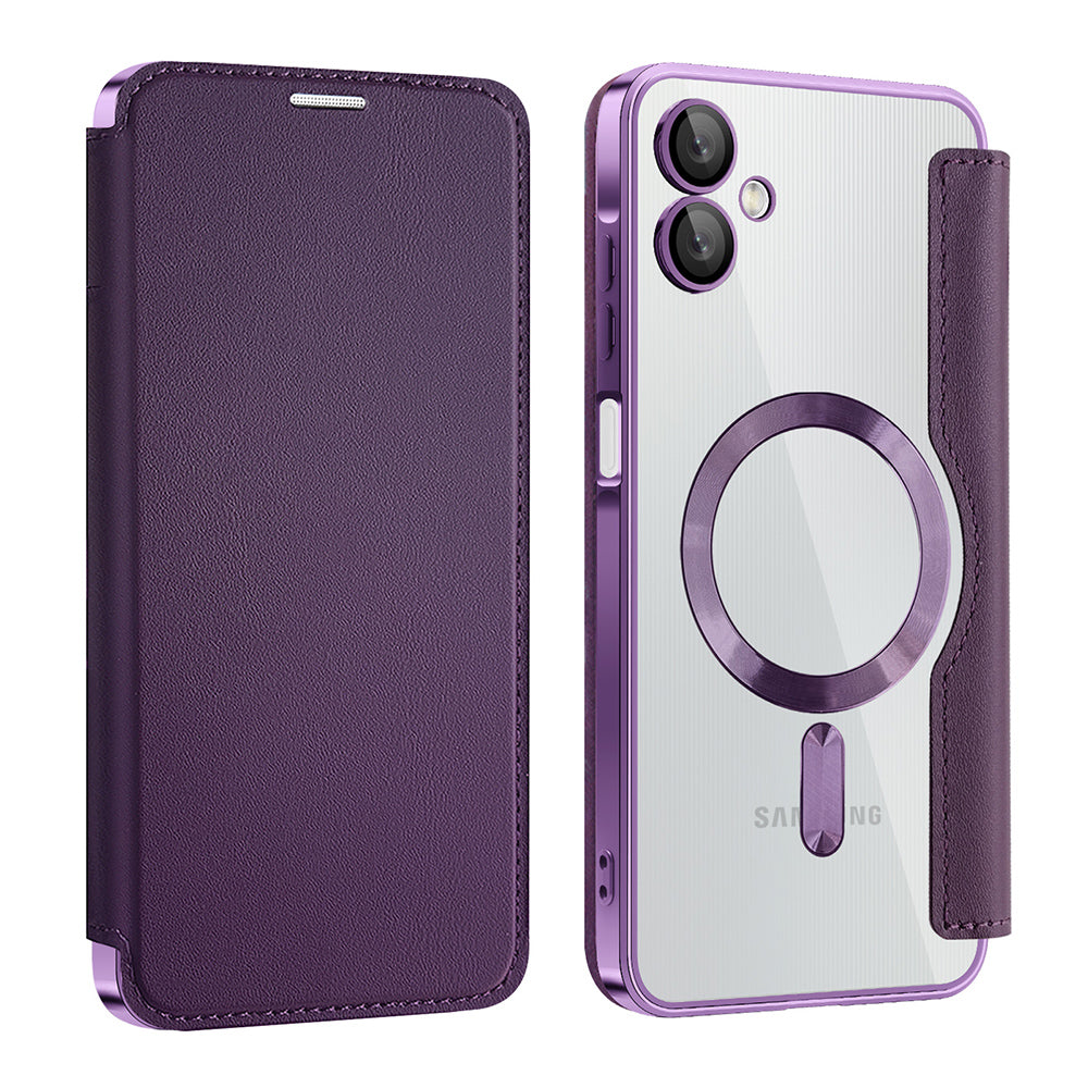 MagSafe Case for Samsung Galaxy A06 A065, Techsuit, SmartMag Book, Purple