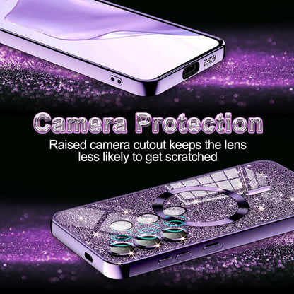 MagSafe Case for Samsung Galaxy A15 5G A156 / A15 A155, Techsuit, Luxury Glitter, Dark Purple