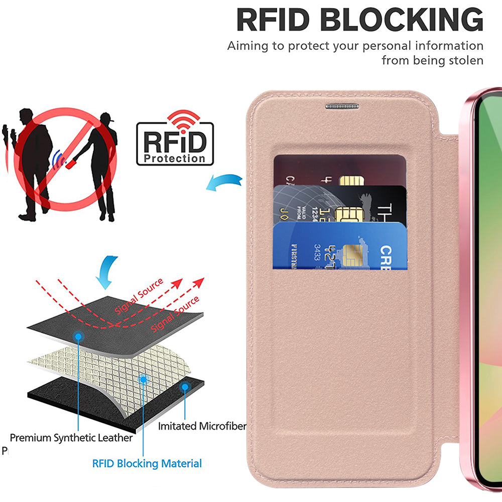 MagSafe Case for Samsung Galaxy A26 A266, Techsuit, SmartMag Book, Pink