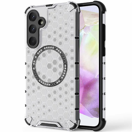 MagSafe Case for Samsung Galaxy A35 5G A356, Techsuit, HoneyComb Shield, White