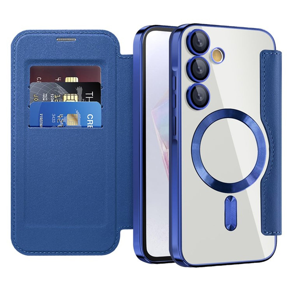 MagSafe Case for Samsung Galaxy A35 5G A356, Techsuit, SmartMag Book, Blue