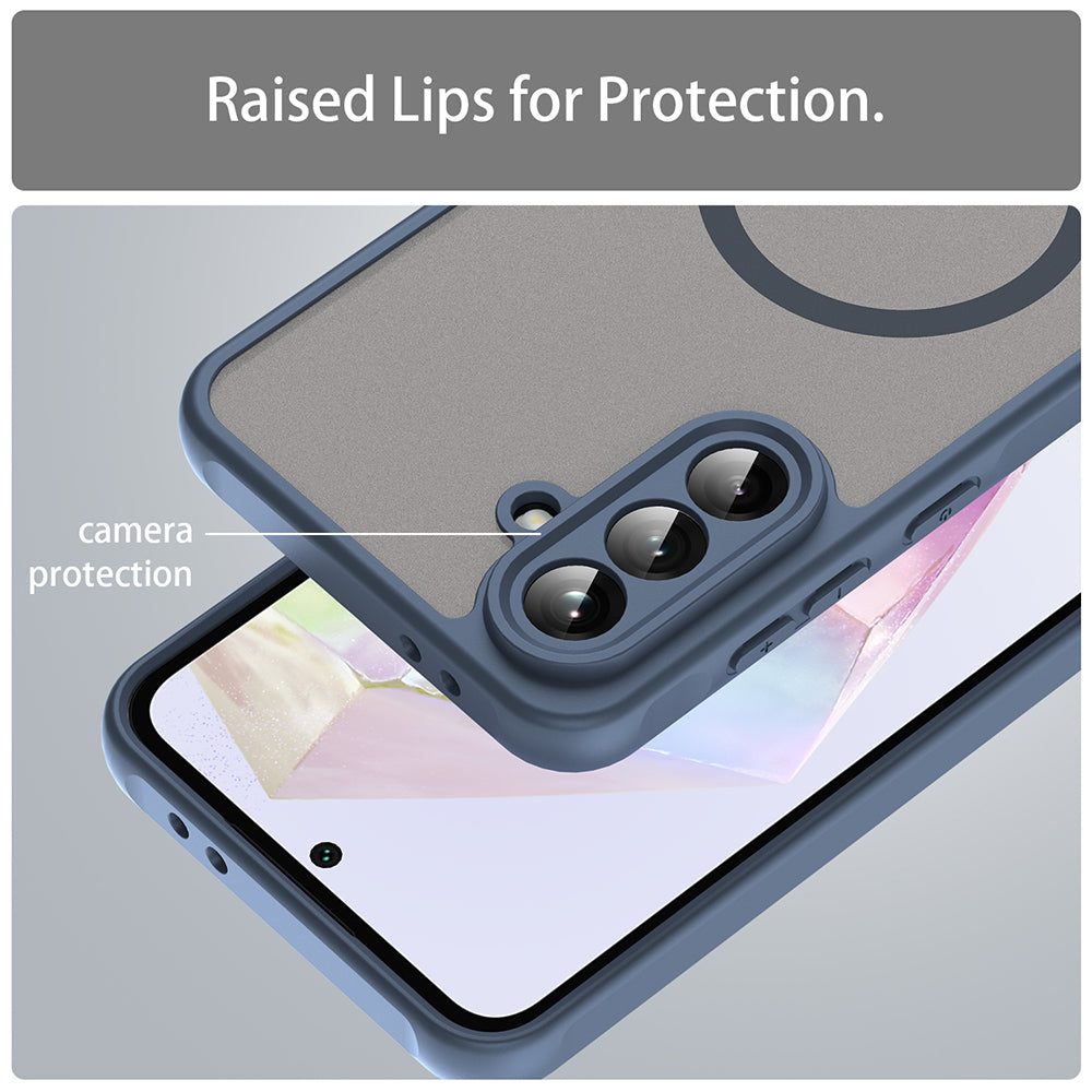 MagSafe Case for Samsung Galaxy A36 A366, Techsuit, HaloFrost II, Navy Blue