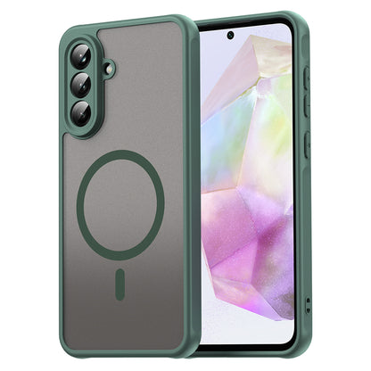 MagSafe Case for Samsung Galaxy A36 A366, Techsuit, HaloFrost II, Green