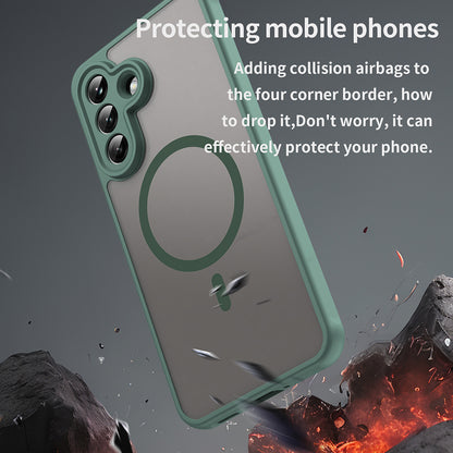 MagSafe Case for Samsung Galaxy A37 5G, Techsuit, HaloFrost II, Green