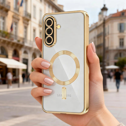 MagSafe Case for Samsung Galaxy A37 5G, Techsuit, Luxury Crystal, Silver