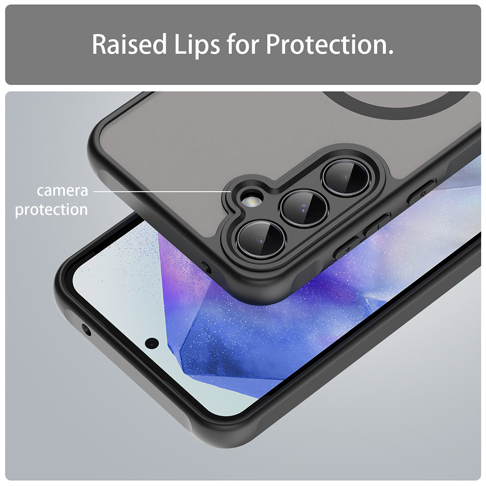 MagSafe Case for Samsung Galaxy A55 5G A556, Techsuit, HaloFrost II, Black