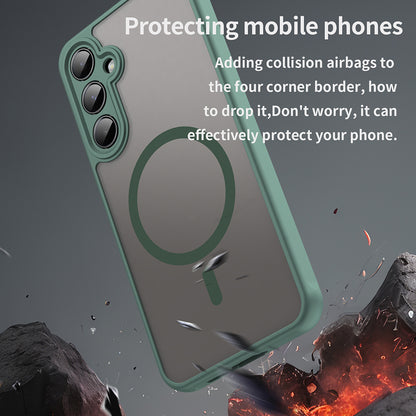 MagSafe Case for Samsung Galaxy A55 5G A556, Techsuit, HaloFrost II, Green