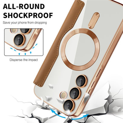 MagSafe Case for Samsung Galaxy A55 5G A556, Techsuit, SmartMag Book, Brown