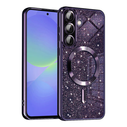 MagSafe Case for Samsung Galaxy A56 A566 / A36 A366, Techsuit, Luxury Glitter, Dark Purple