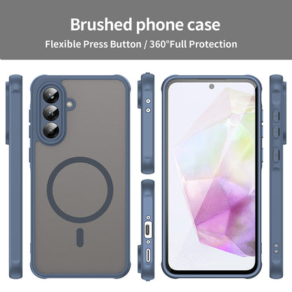 MagSafe Case for Samsung Galaxy A56 A566, Techsuit, HaloFrost II, Navy Blue