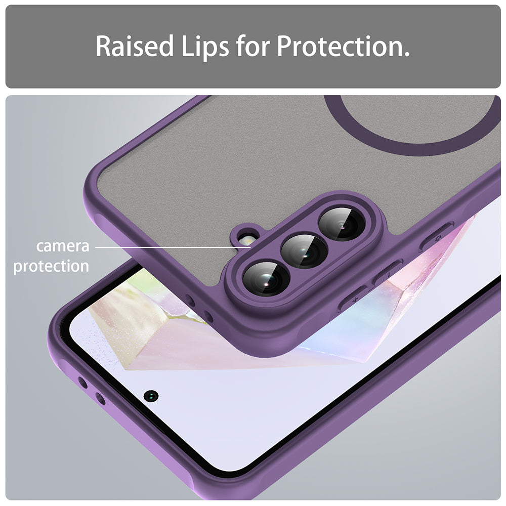 MagSafe Case for Samsung Galaxy A56 A566, Techsuit, HaloFrost II, Purple