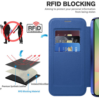 MagSafe Case for Samsung Galaxy A56 A566, Techsuit, SmartMag Book, Blue
