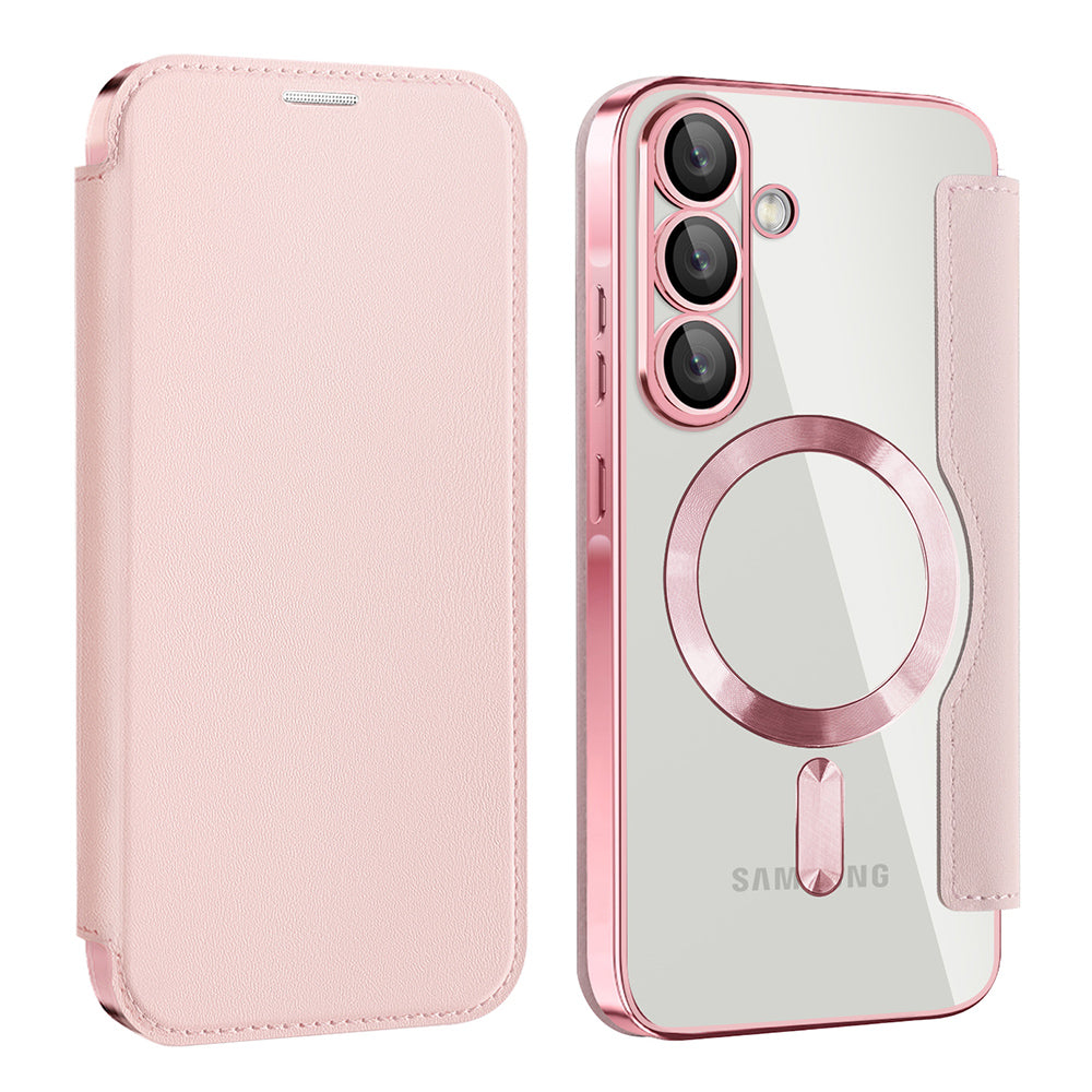 MagSafe Case for Samsung Galaxy A57 5G, Techsuit, SmartMag Book, Pink