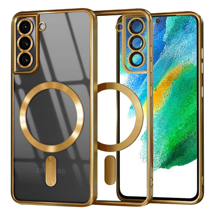 MagSafe Case for Samsung Galaxy S21 FE 5G G990, Techsuit, Luxury Crystal, Gold