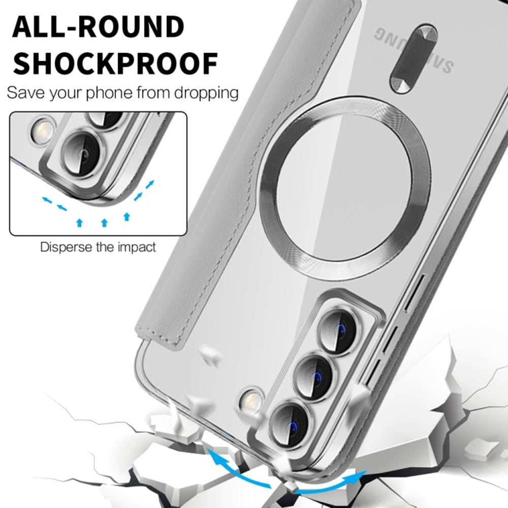 MagSafe Case for Samsung Galaxy S22 5G S901, Techsuit, SmartMag Book, Gray