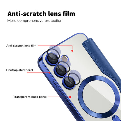 MagSafe Case for Samsung Galaxy S23 FE S711, Techsuit, SmartMag Book, Blue