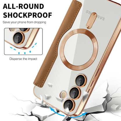 MagSafe Case for Samsung Galaxy S23 FE S711, Techsuit, SmartMag Book, Brown