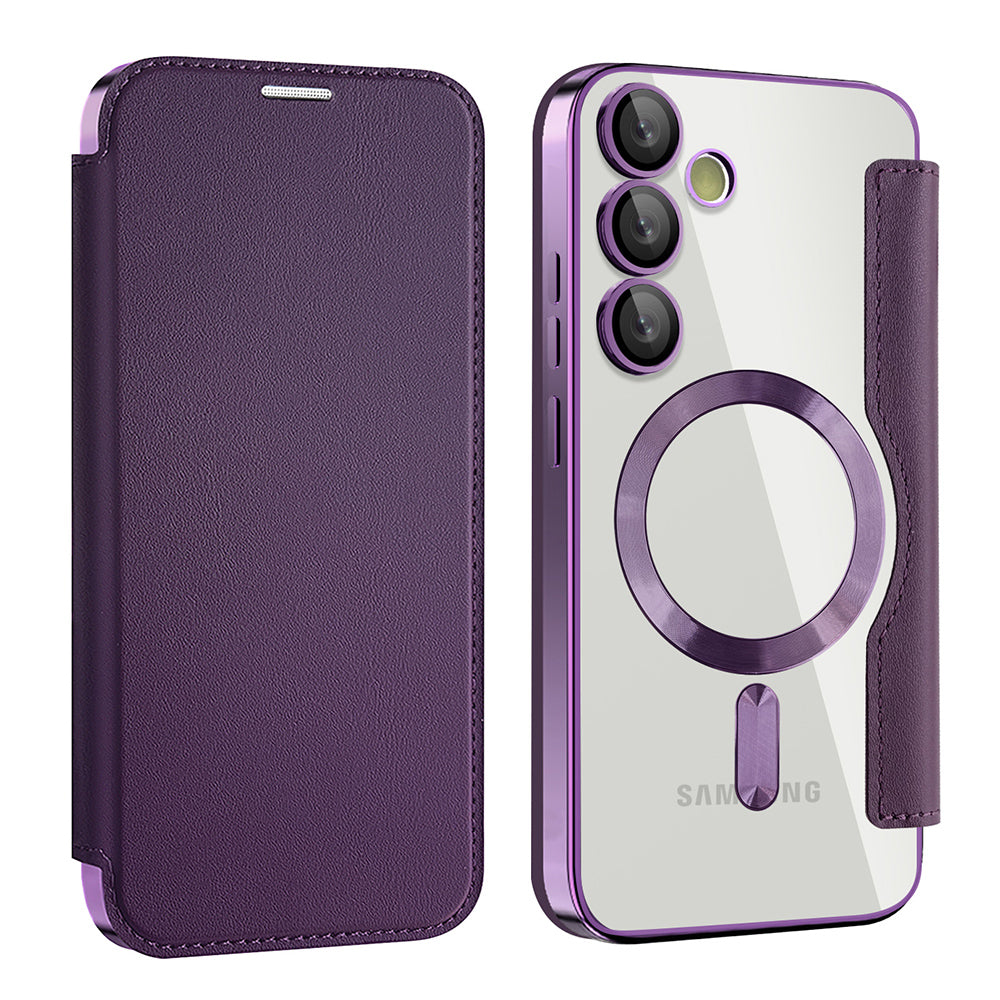 MagSafe Case for Samsung Galaxy S23 FE S711, Techsuit, SmartMag Book, Purple