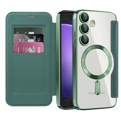 MagSafe Case for Samsung Galaxy S23 FE S711, Techsuit, SmartMag Book, Green