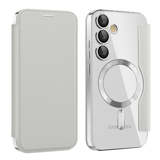 MagSafe Case for Samsung Galaxy S23+ S916, Techsuit, SmartMag Book, Gray