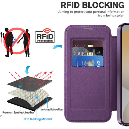 MagSafe Case for Samsung Galaxy S23+ S916, Techsuit, SmartMag Book, Purple