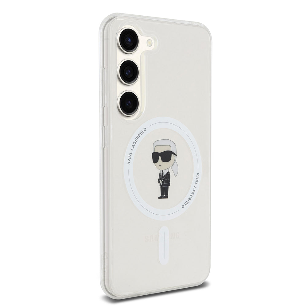 MagSafe Case for Samsung Galaxy S23 S911, Karl Lagerfeld, IML Ikonik Karl, Transparent