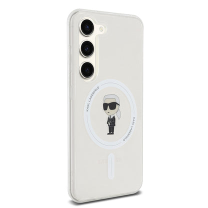 MagSafe Case for Samsung Galaxy S23 S911, Karl Lagerfeld, IML Ikonik Karl, Transparent