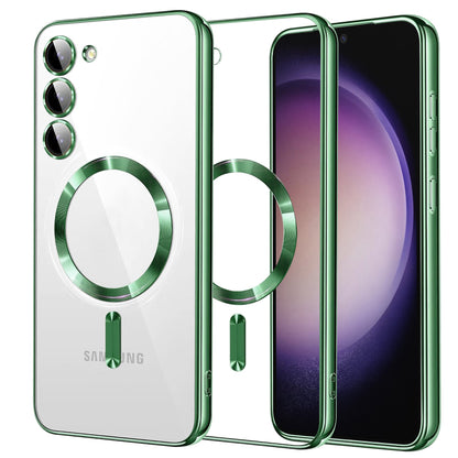 MagSafe Case for Samsung Galaxy S23 S911, Techsuit, Luxury Crystal, Light Green