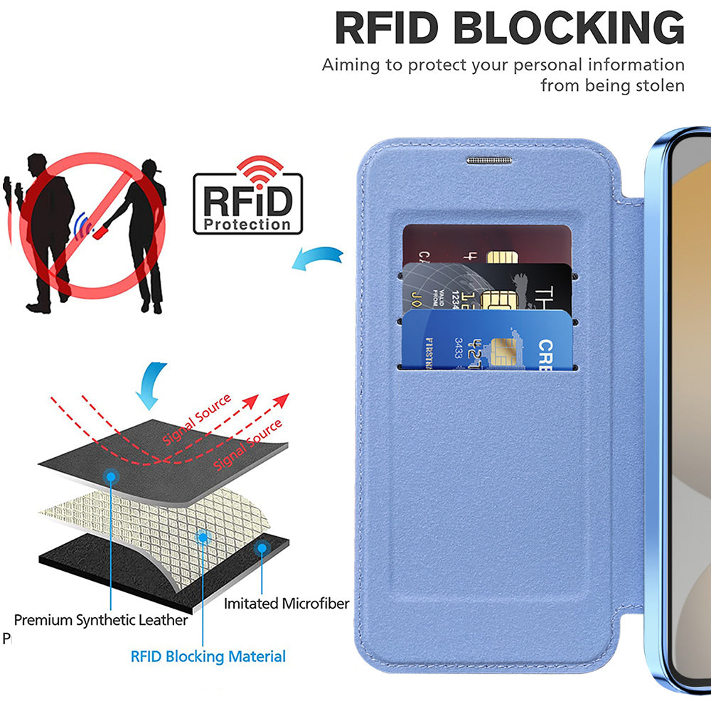MagSafe Case for Samsung Galaxy S24 FE S721, Techsuit, SmartMag Book, Blue
