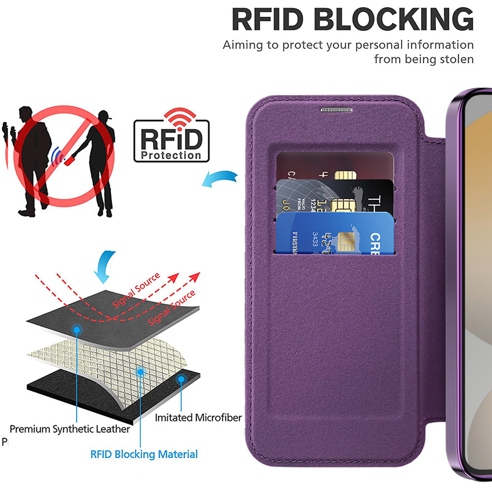 MagSafe Case for Samsung Galaxy S24 FE S721, Techsuit, SmartMag Book, Purple