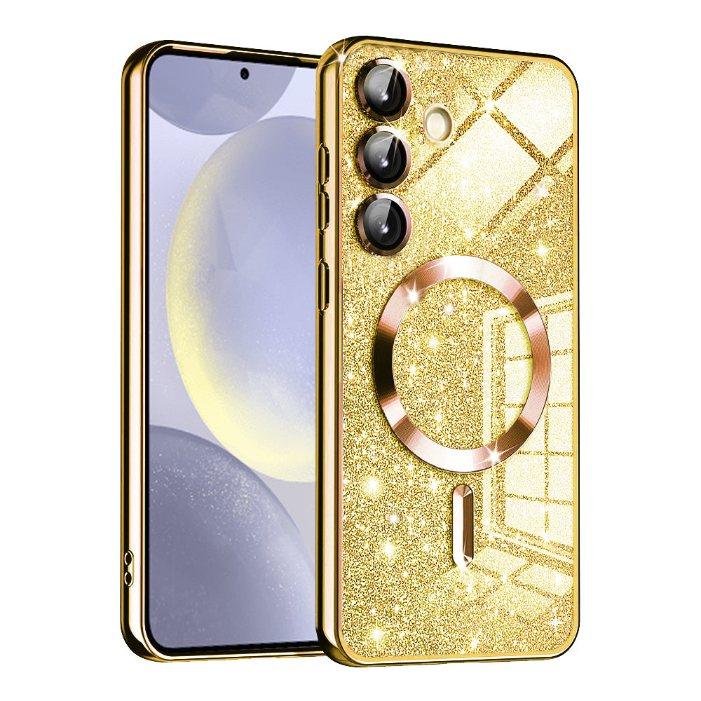 MagSafe Case for Samsung Galaxy S24+ S926, Techsuit, Luxury Glitter, Gold