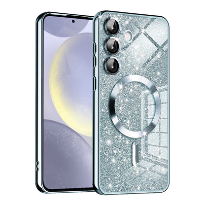 MagSafe Case for Samsung Galaxy S24+ S926, Techsuit, Luxury Glitter, Blue