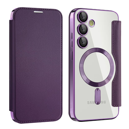MagSafe Case for Samsung Galaxy S24+ S926, Techsuit, SmartMag Book, Purple