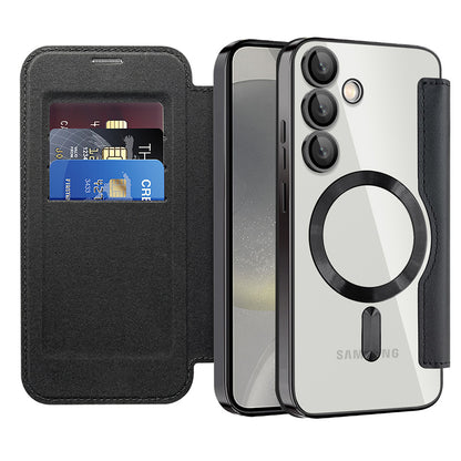 MagSafe Case for Samsung Galaxy S24+ S926, Techsuit, SmartMag Book, Black