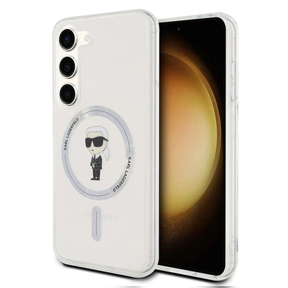 MagSafe Case for Samsung Galaxy S24 S921, Karl Lagerfeld, IML Ikonik Karl, Transparent