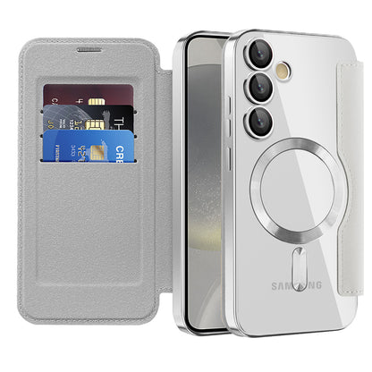 MagSafe Case for Samsung Galaxy S24 S921, Techsuit, SmartMag Book, Gray