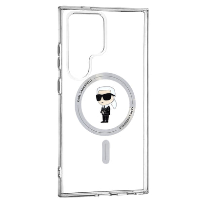 MagSafe Case for Samsung Galaxy S24 Ultra S928, Karl Lagerfeld, IML Ikonik Karl, Transparent