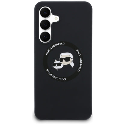 MagSafe Case for Samsung Galaxy S25 FE, Karl Lagerfeld, Silicone Karl & Choupette's Heads, Black