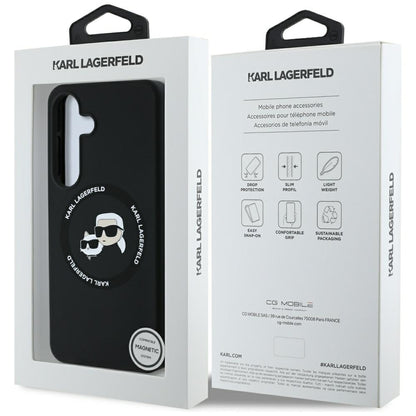 MagSafe Case for Samsung Galaxy S25 S931, Karl Lagerfeld, Silicone Double Heads, Black