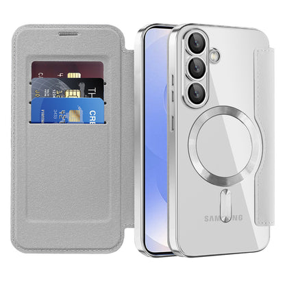MagSafe Case for Samsung Galaxy S25 S931, Techsuit, SmartMag Book, Gray