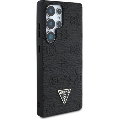 MagSafe Case for Samsung Galaxy S25 Ultra S938, Guess, Peony Grained Hot Stamp Triangle, Brown