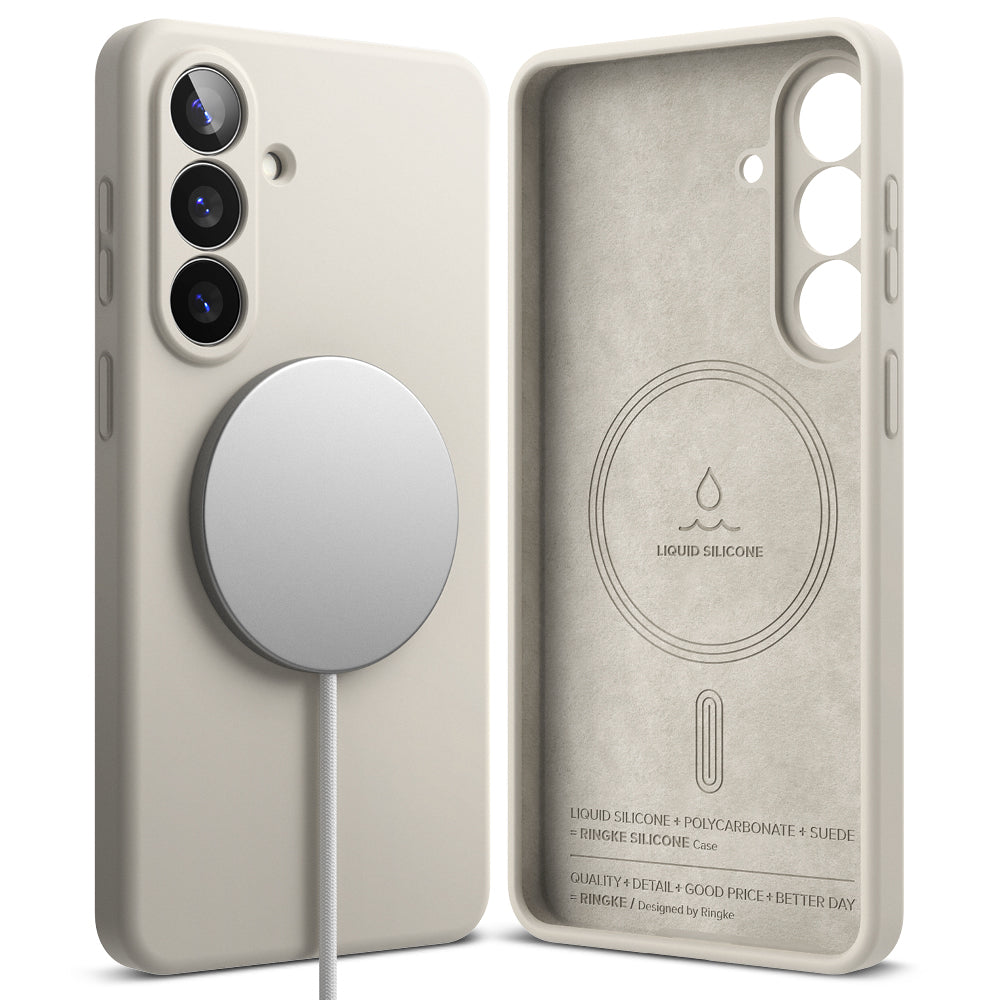 MagSafe Case for Samsung Galaxy S26 Plus, Ringke, Silicone, Cream