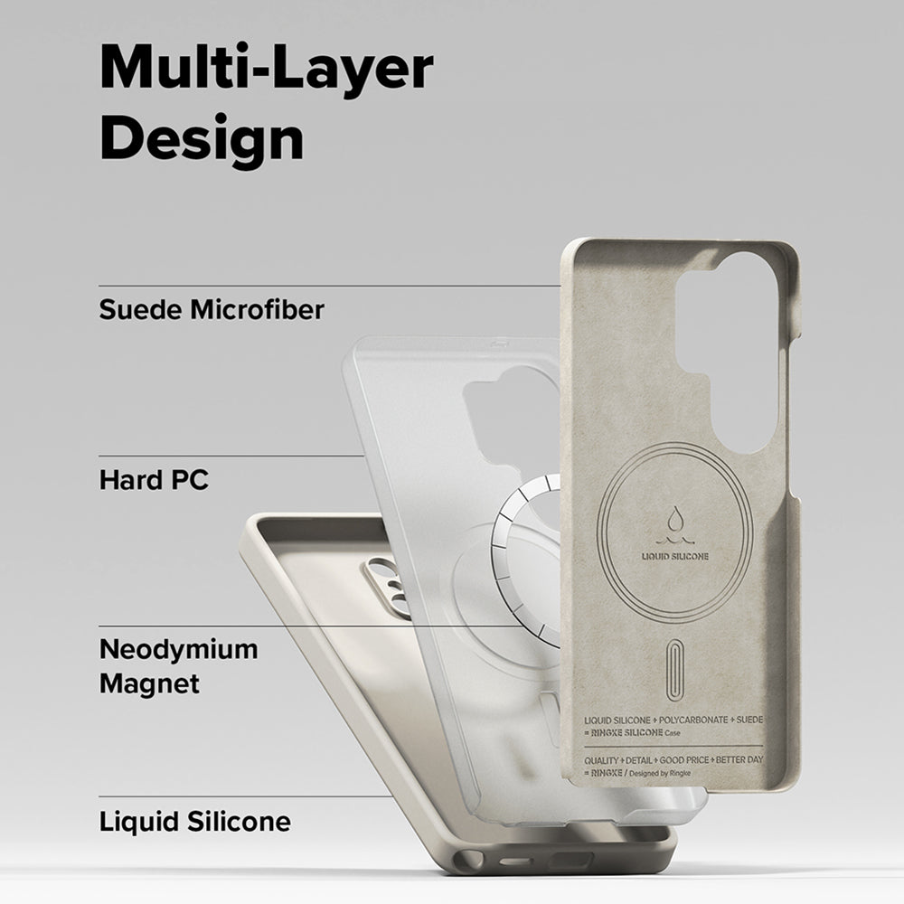 MagSafe Case for Samsung Galaxy S26 Plus, Ringke, Silicone, Cream