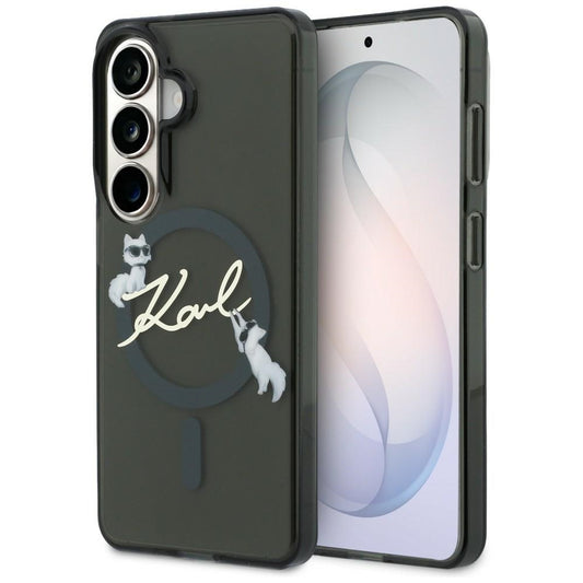 MagSafe Case for Samsung Galaxy S26 Plus S947, Karl Lagerfeld, IML Choupette Karl Script Logo, Black