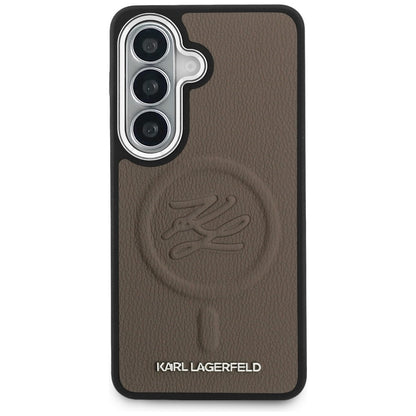 MagSafe Case for Samsung Galaxy S26 Plus S947, Karl Lagerfeld, Initial Logo Debossed, Brown
