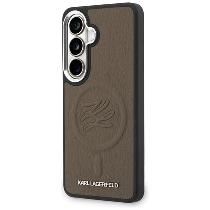 MagSafe Case for Samsung Galaxy S26 Plus S947, Karl Lagerfeld, Initial Logo Debossed, Brown