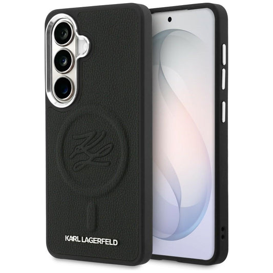 MagSafe Case for Samsung Galaxy S26 Plus S947, Karl Lagerfeld, Initial Logo Debossed, Black