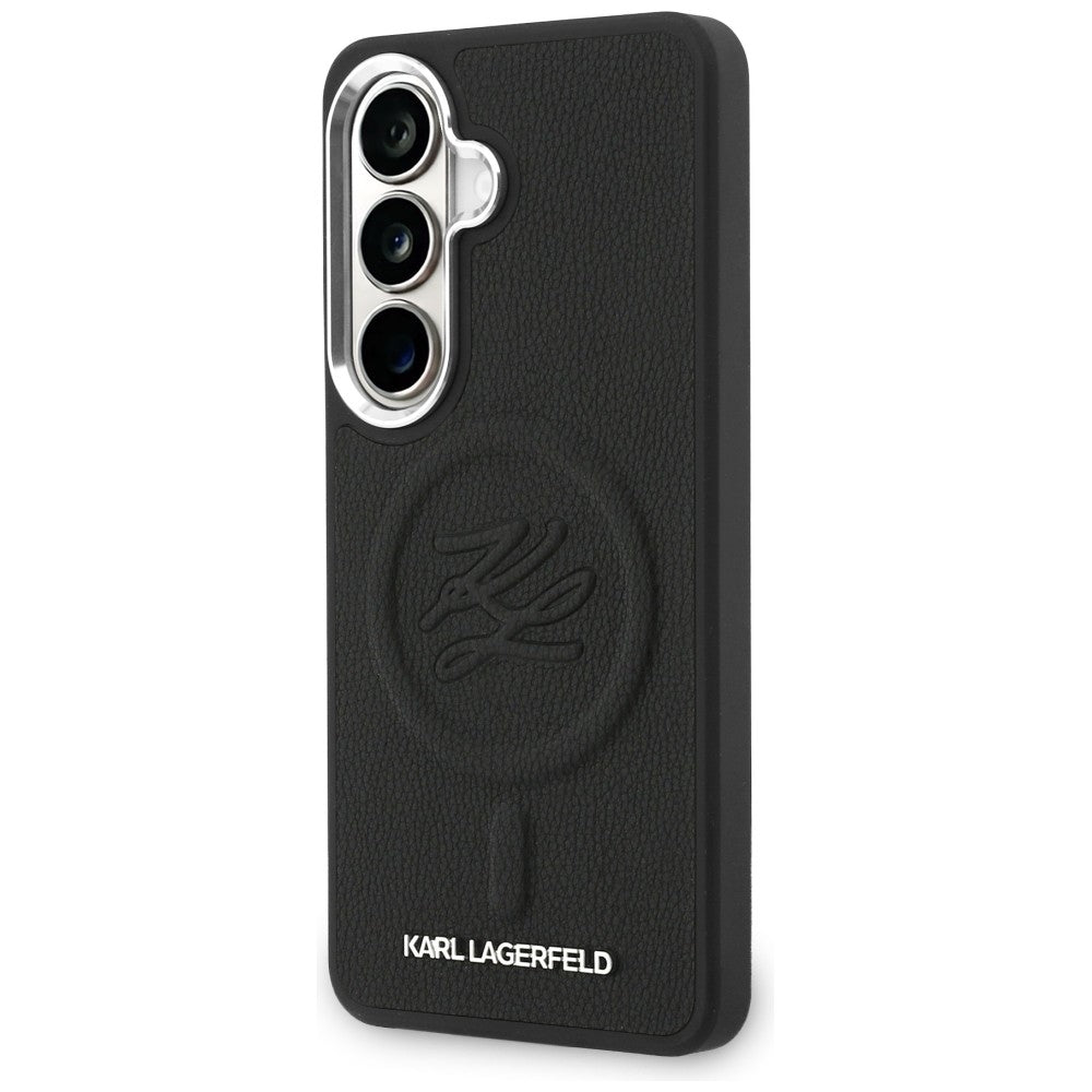 MagSafe Case for Samsung Galaxy S26 Plus S947, Karl Lagerfeld, Initial Logo Debossed, Black