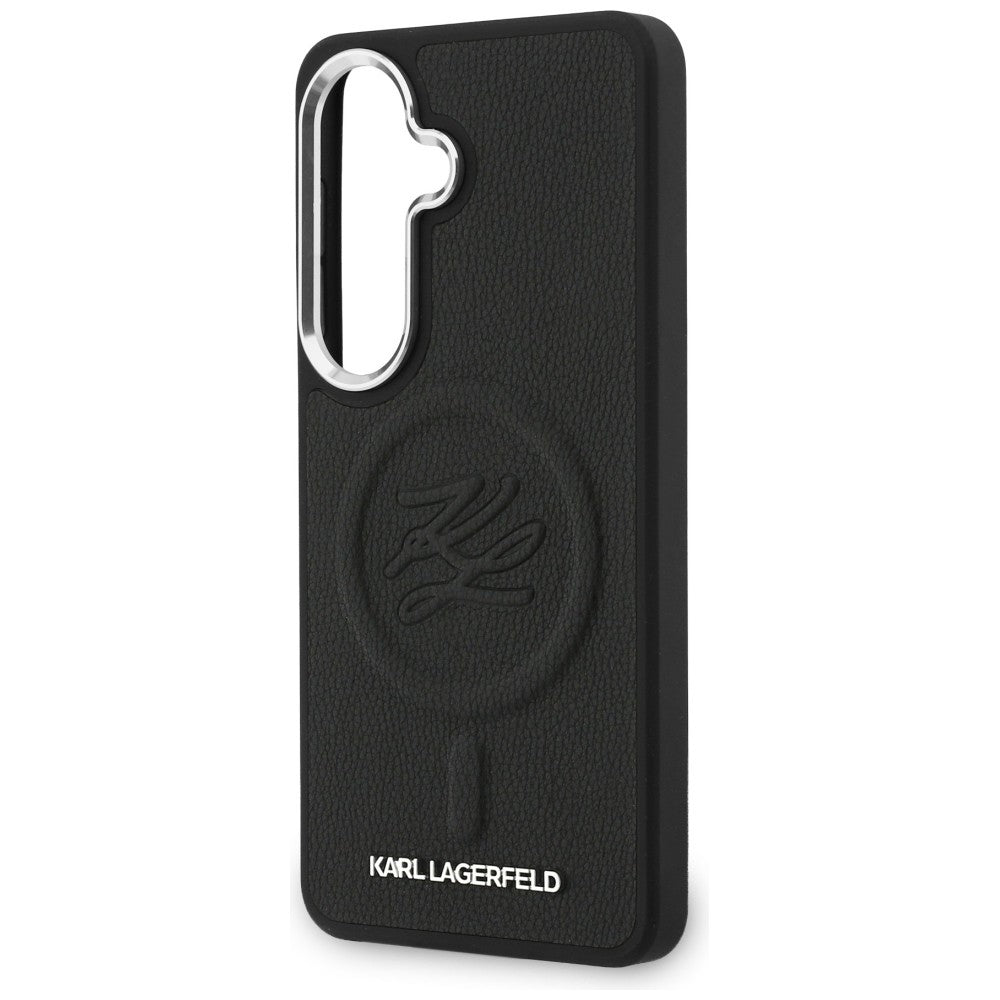 MagSafe Case for Samsung Galaxy S26 Plus S947, Karl Lagerfeld, Initial Logo Debossed, Black