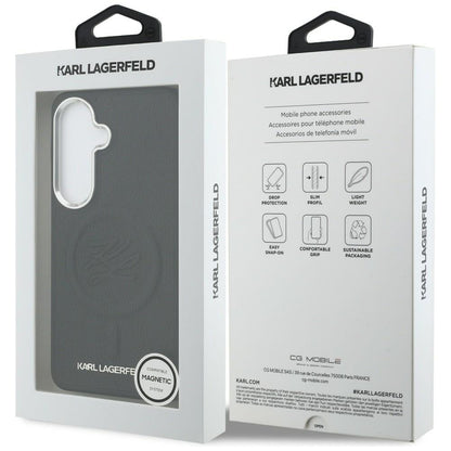MagSafe Case for Samsung Galaxy S26 Plus S947, Karl Lagerfeld, Initial Logo Debossed, Black